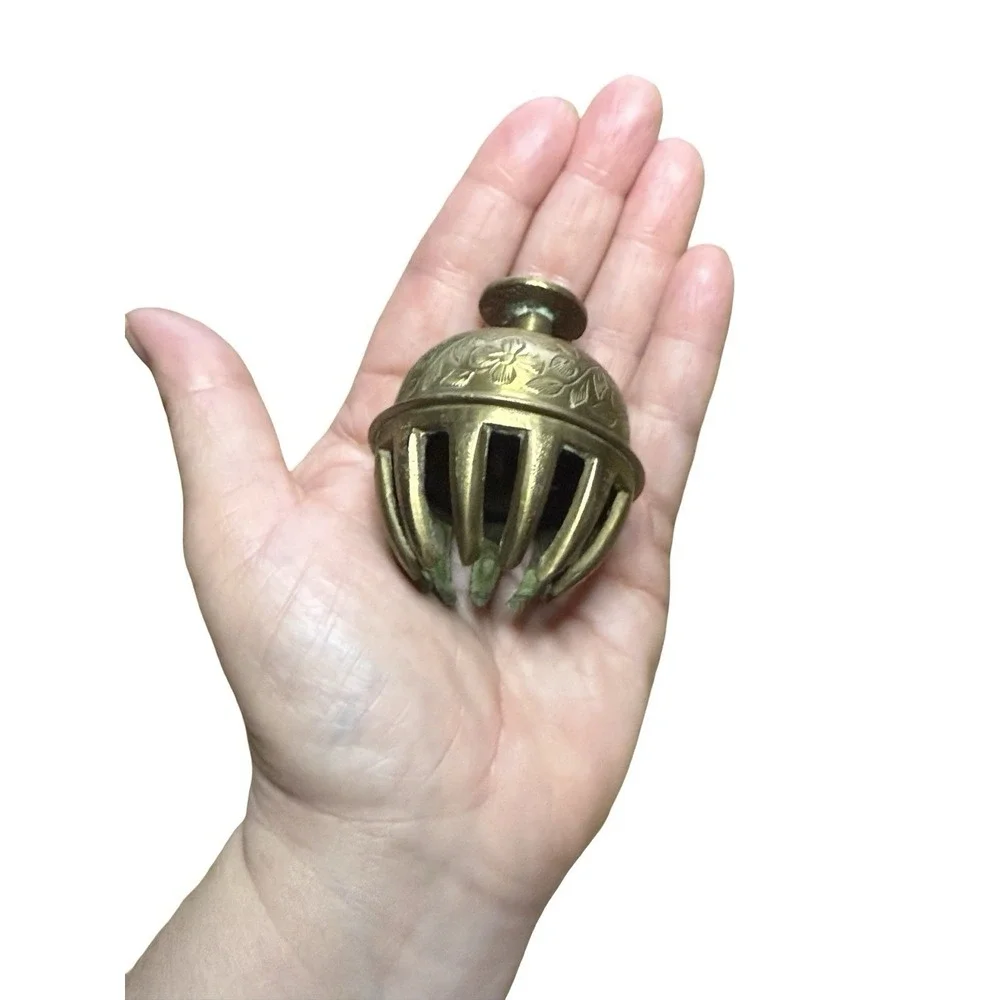 Vintage‎ Etched Brass Claw Prayer Bell For Meditation Yoga Decor